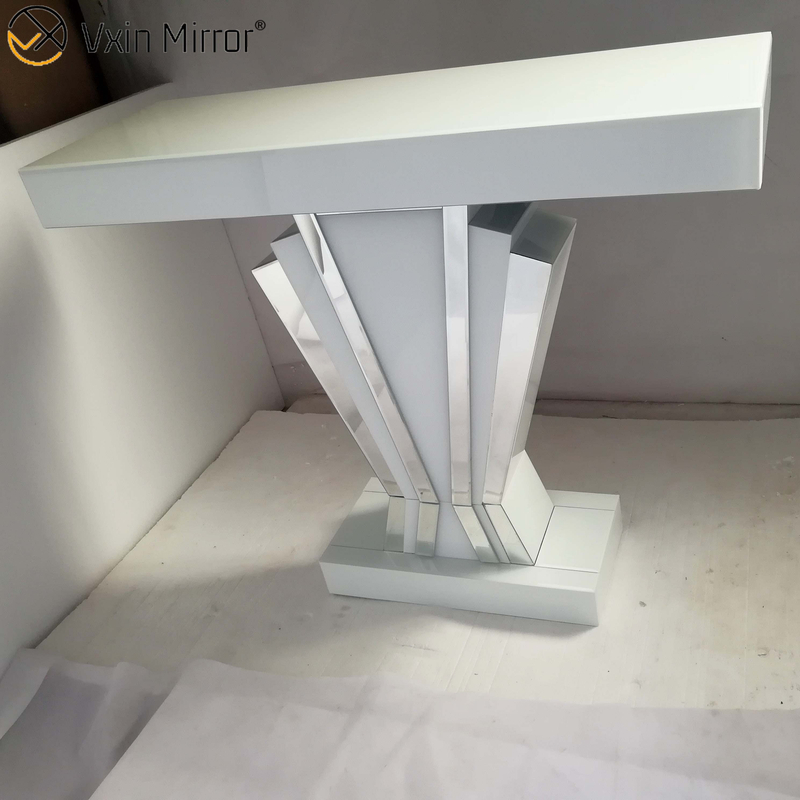 Uma Venda Decoração de Casa WXF-1218 Mesa Console Espelhada Moldura Branca Mais Popular Estilo Europeu Mesa Console Longa Parede Estreita