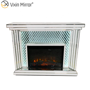 Lâmpadas Infinita Túnel WXWF-1097A Lareira Espelho de Cristal Luxo com Luz LED Lareira Espelhada Elétrica para Sala de Estar