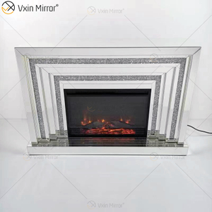 WXWF-1093 Lareira de espelho flutuante de cristal cintilante diamantes com inserções em venda imperdível personalizável