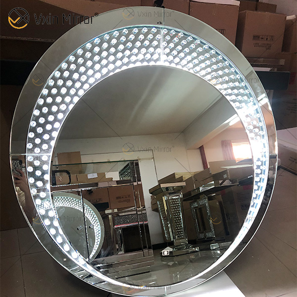 Alta Qualidade Fornecimento de Fábrica WXM-2595 3 Cores Luz LED Espelho Conjunto de Espelho de Maquiagem Octogonal Espelho Personalizado Plug Toucador Conjunto