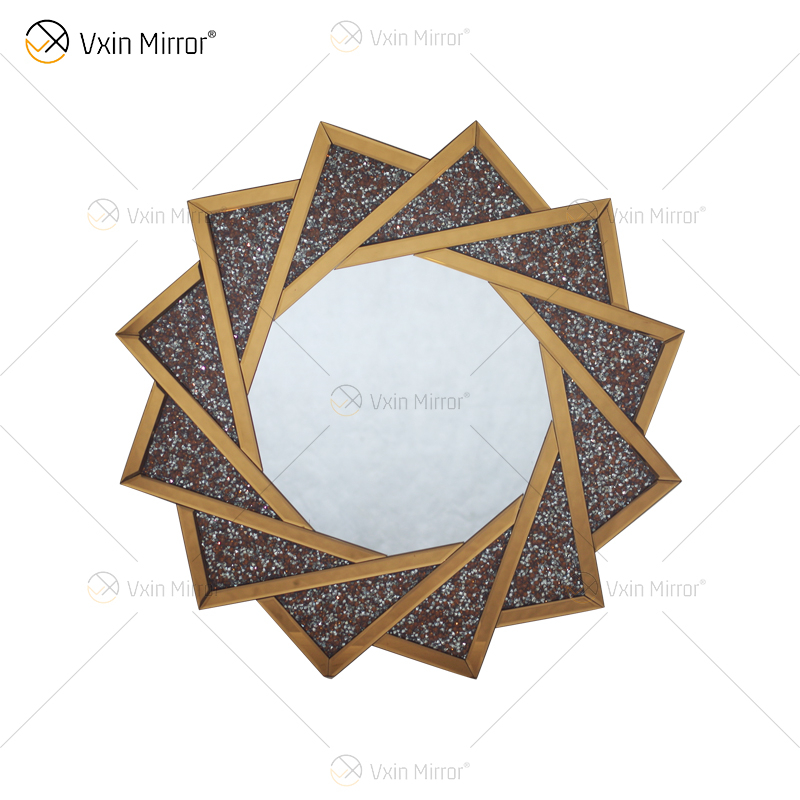 Venda imperdível VXin WXM-1779 moderno cristal prata diamante esmagado espelho pendurado na parede