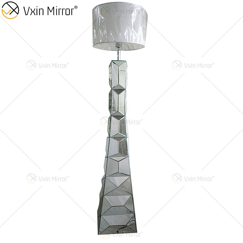Moldura Preta WXFL-056 Sala de Estar Elegante Prata Moderno Cristal 3D Espelhado Lâmpada Espelho Lâmpada Espelho