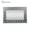Manufactory atacado elegante WXM-1095 decoração moderna casa prata cristal decorativo espelho de parede