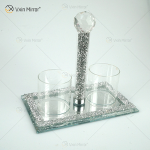 Vxin Espelho Popular VX-08 Prata Elegante Castiçal Castiçal de Cristal