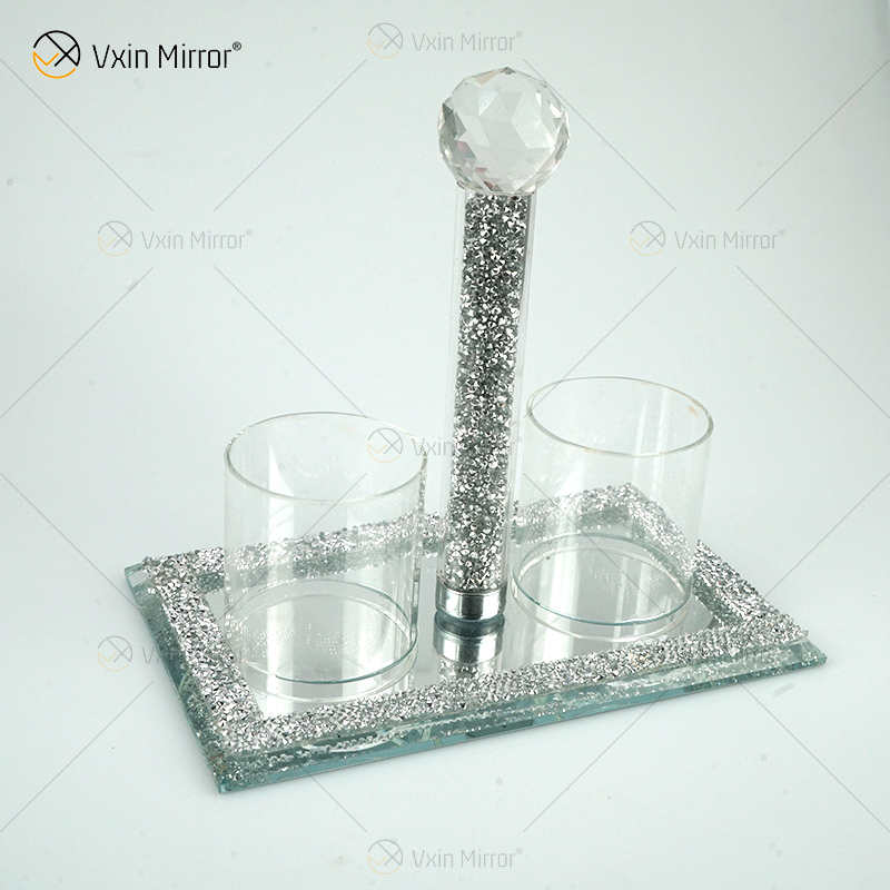 Vxin Espelho Popular VX-08 Prata Elegante Castiçal Castiçal de Cristal