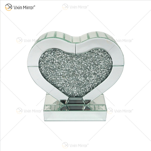 Decoração para casa Fornecimento de fábrica Vxin Mesa Lateral WXF-155 Prata Esmerilhada Diamante Mesa Lateral Espelho