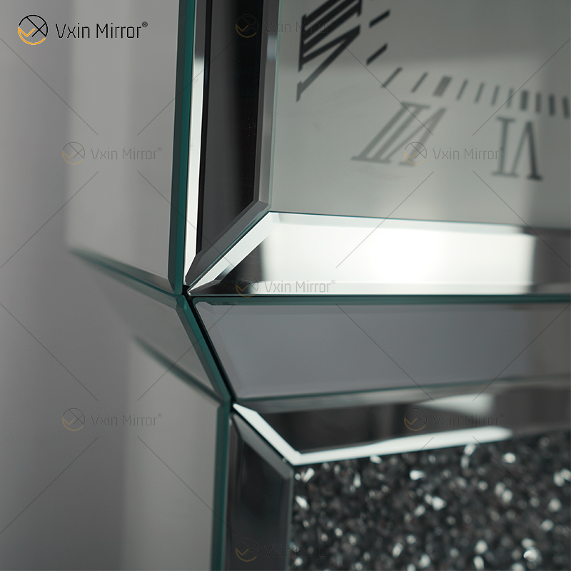 Relógio Espelhado WXMC-053 Elegante Diamante Prata Esmagado Relógio Avô