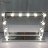 Espelho de penteadeira estilo veneziano WXDL-105 prata cristal iluminado com 12 lâmpadas para sofás de sala de estar
