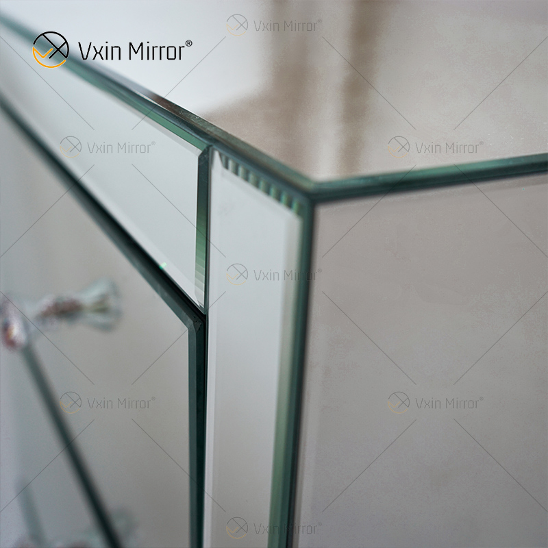 Mesa de cabeceira elegante Vxin WXF-031-1 de venda imperdível com 3 gavetas mesinha de cabeceira espelhada prata