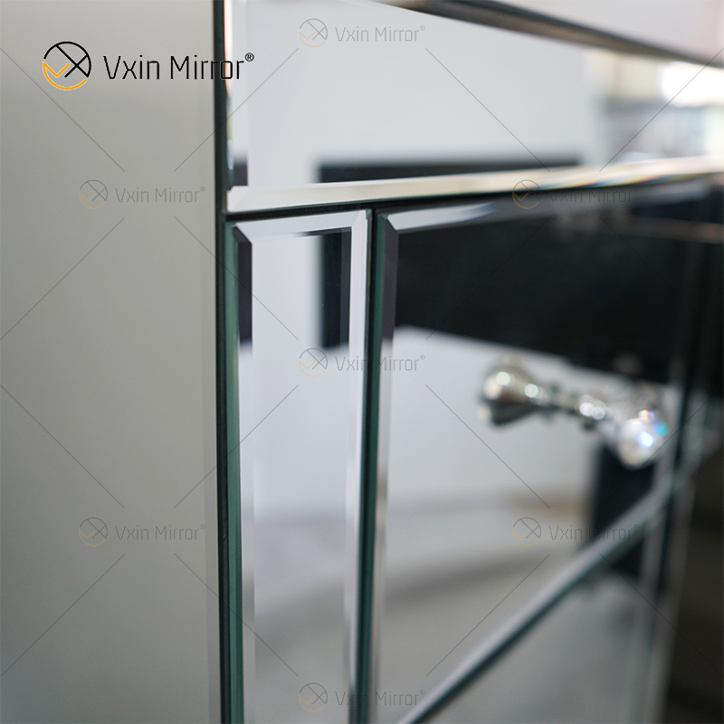 Fornecimento de fábrica WXF-125 Moderno Prata Espelhado Toucador de Canto Cômoda