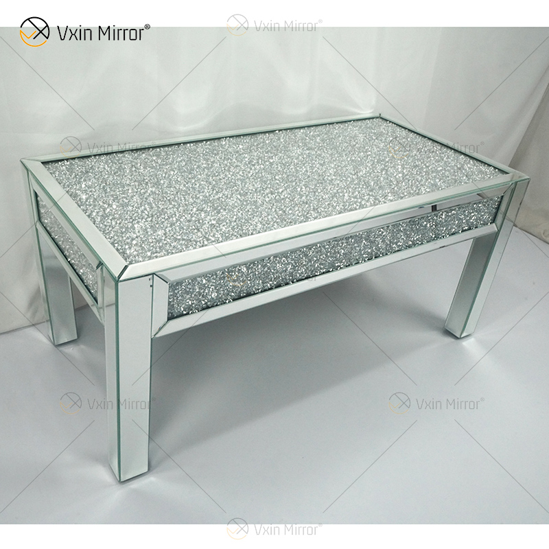 Mesa Lateral WXF-160 Café Triturado Diamante Brilhante para Sala de Estar