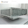 Mesa personalizada WXF-141 Diamante Triturado Prata Espelho Caseiro Mesa de centro