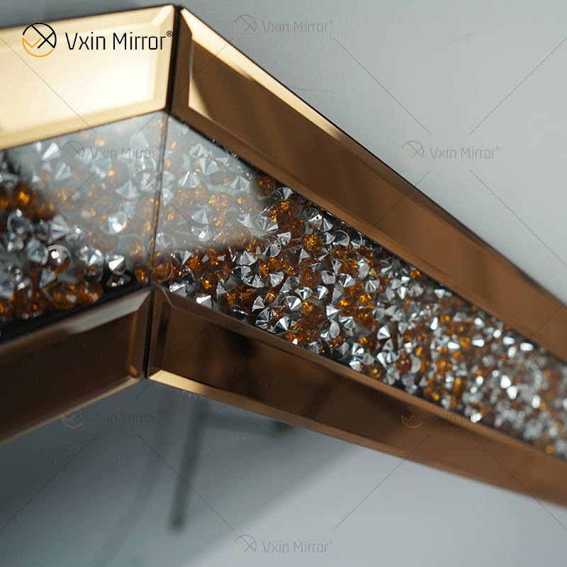 Crystal Crush Diamond Silver Espelho Octogonal Prata para Decoração de Parede Pendurar Moldura Menos Espelho Decoração Diamante WXM-1780