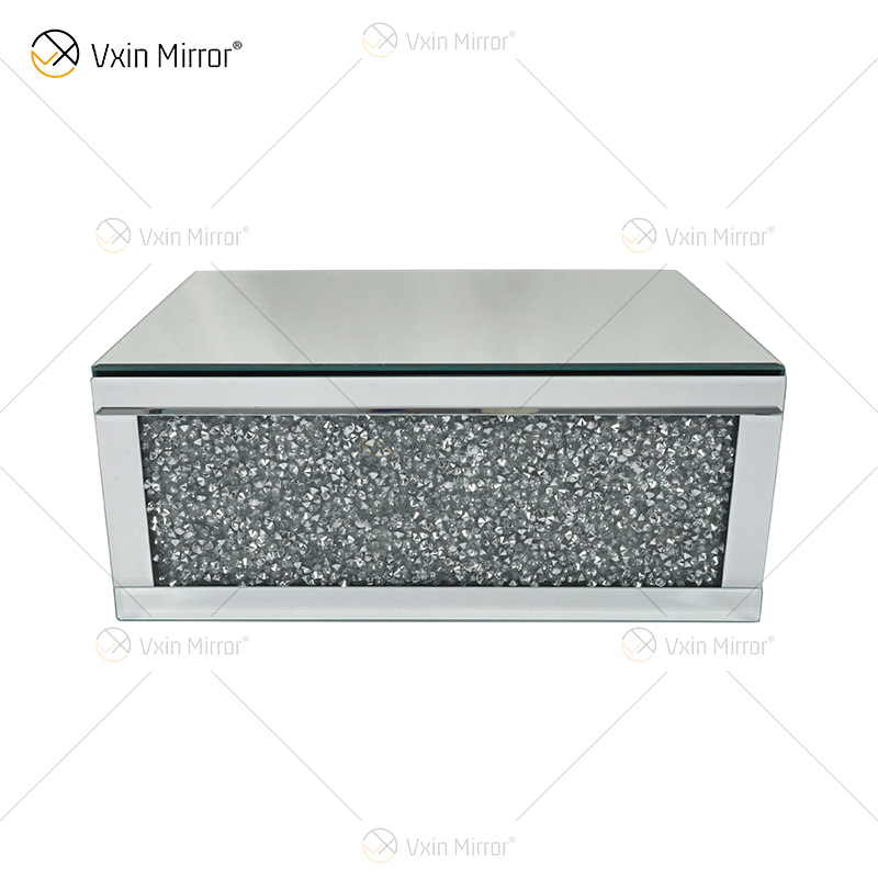 Vxin Factory Supply WXF-153 Prata Decoração de Parede Prata Diamante Esmagado Prateleira de Parede Retangular