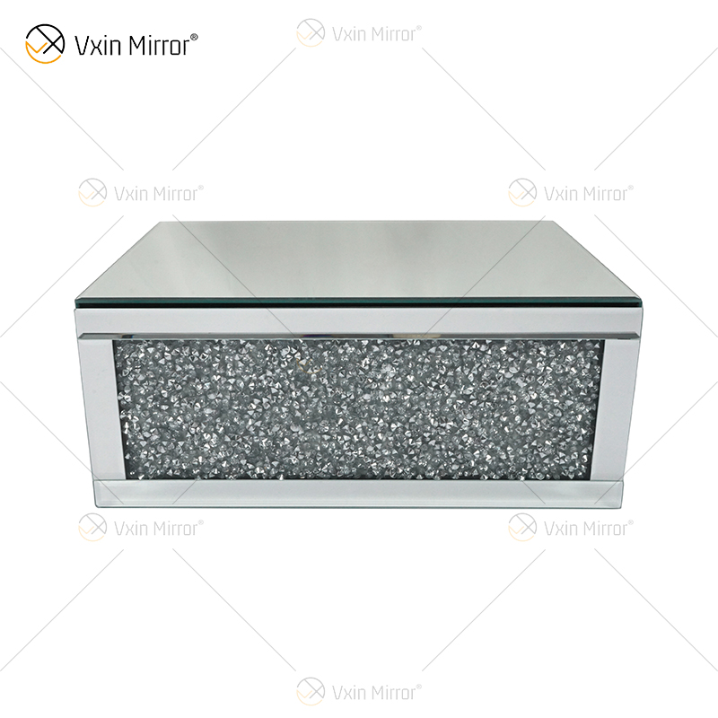 Vxin Factory Supply WXF-153 Prata Decoração de Parede Prata Diamante Esmagado Prateleira de Parede Retangular