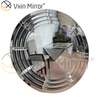 Espelho de parede de cristal redondo curvo 3D WXM-2147 prata