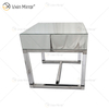 Mesa de cabeceira para móveis de vidro acrílico prateado moderno WXF-139-2 com gavetas mesa de cabeceira espelhada para quarto