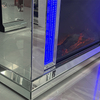 Novo design WXMF096-2 LED prata cristal vidro sala de estar espelho lareira com inserção interna