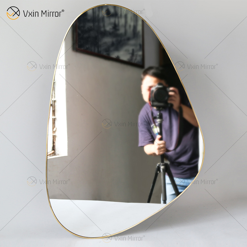 Golden Vxin Decoração de Parede Exclusivo Moldura de Metal Dourada Espelhos Decorativos Luxo Simples e Elegante Espelho de Parede