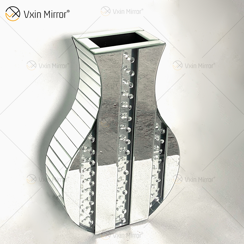 WXMV Home Hotel Decoração Interior Prata Esmagado Diamante Espelhado Vaso de Espelho Grande Seguidor