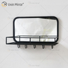 Vxin Fornecimento de Fábrica Prata Decoração de Parede Prata Prata Metal Rack de Armazenamento Espelho Retangular Prateleira de Parede