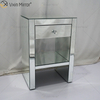 Mesinha de cabeceira de cristal com móveis de prata WXF-242 moderna vaidade com 1 gavetas mesa de cabeceira espelhada