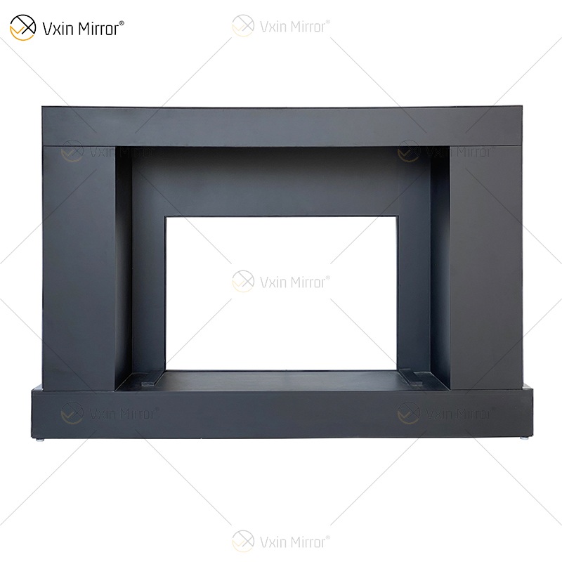 Lareira de espelho de vidro simples WXWF-1100 de venda imperdível com inserção de madeira de simulação interna para sala de estar