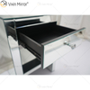 Mesinha de cabeceira de cristal com móveis de prata WXF-242 moderna vaidade com 1 gavetas mesa de cabeceira espelhada