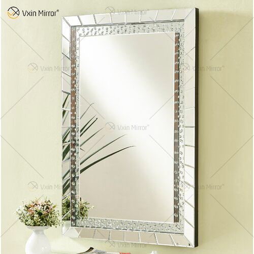 Espelho de parede de cristal de boa qualidade WXM-761 com decoração de parede espelho iluminado