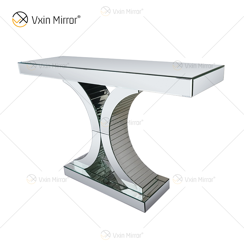 Atacado Elegante WXF-547 Prata Charmosa Mesa Console Espelhada para Móveis