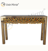 Mesa de console espelhada de cristal moderno prata e marrom de alta qualidade para corredor