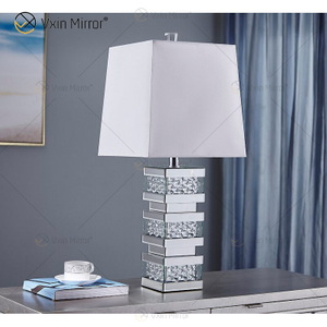 Fornecimento de fábrica WXTL-097 moderno cristal prata cristal LED luminária de mesa para luz quente