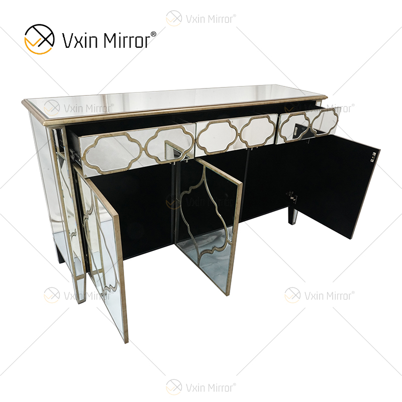 Armário de armário espelhado de luxo exclusivo WXF-667 com 3 gavetas 3 portas