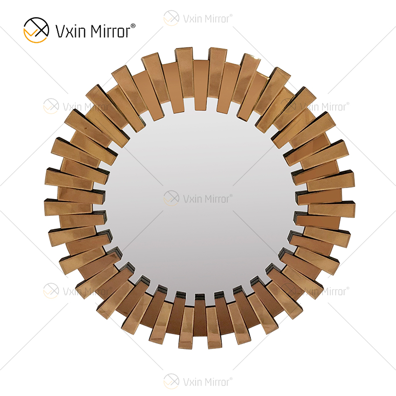 Starburst pequeno/grande prata elegante 3D circular moderno sala de estar quarto espelho de parede WXM-1021
