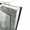 Espelho de parede retangular VXin WXM-1760 Decoração de parede diamante esmagado prata