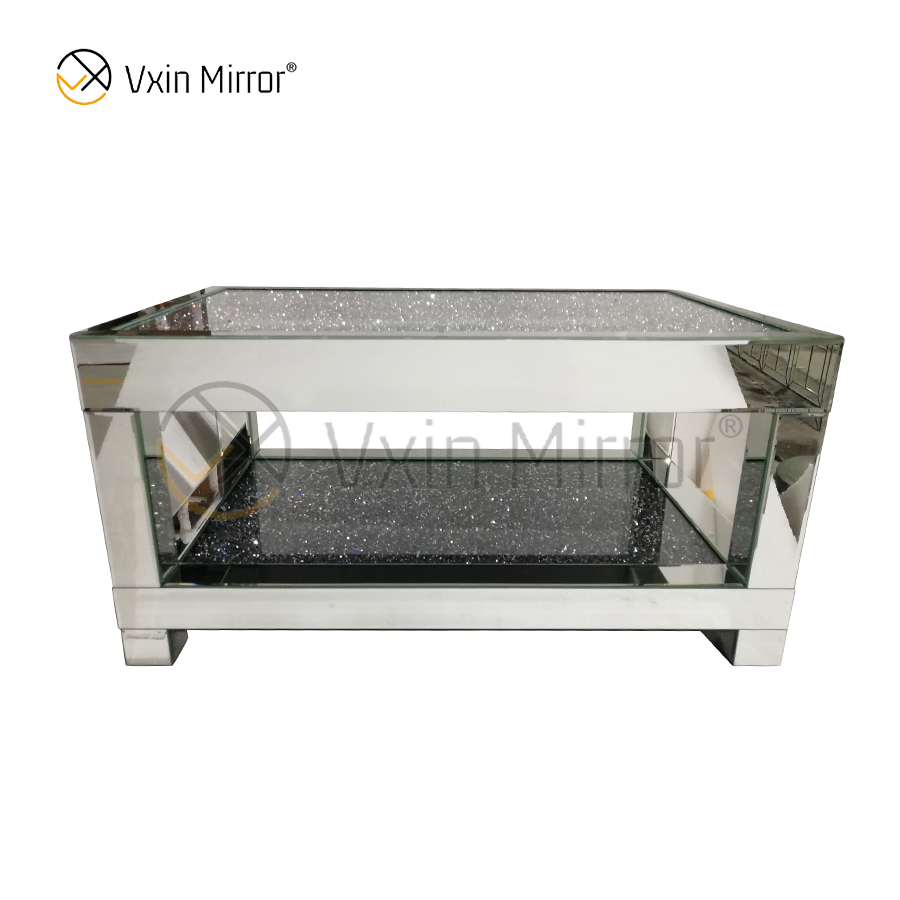 Mesa Lateral Personalizada WXF-117-1 Diamante Triturado Mesa de centro de prata caseira