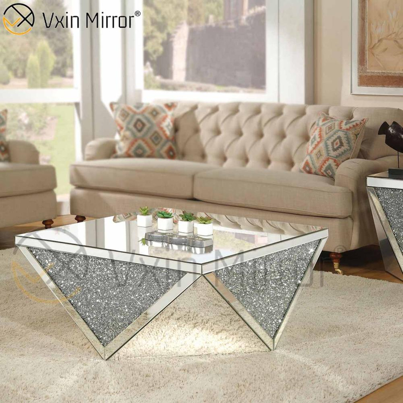 Fornecimento de fábrica WXWF-711 mesa lateral de diamante triturado mesa de centro moderna