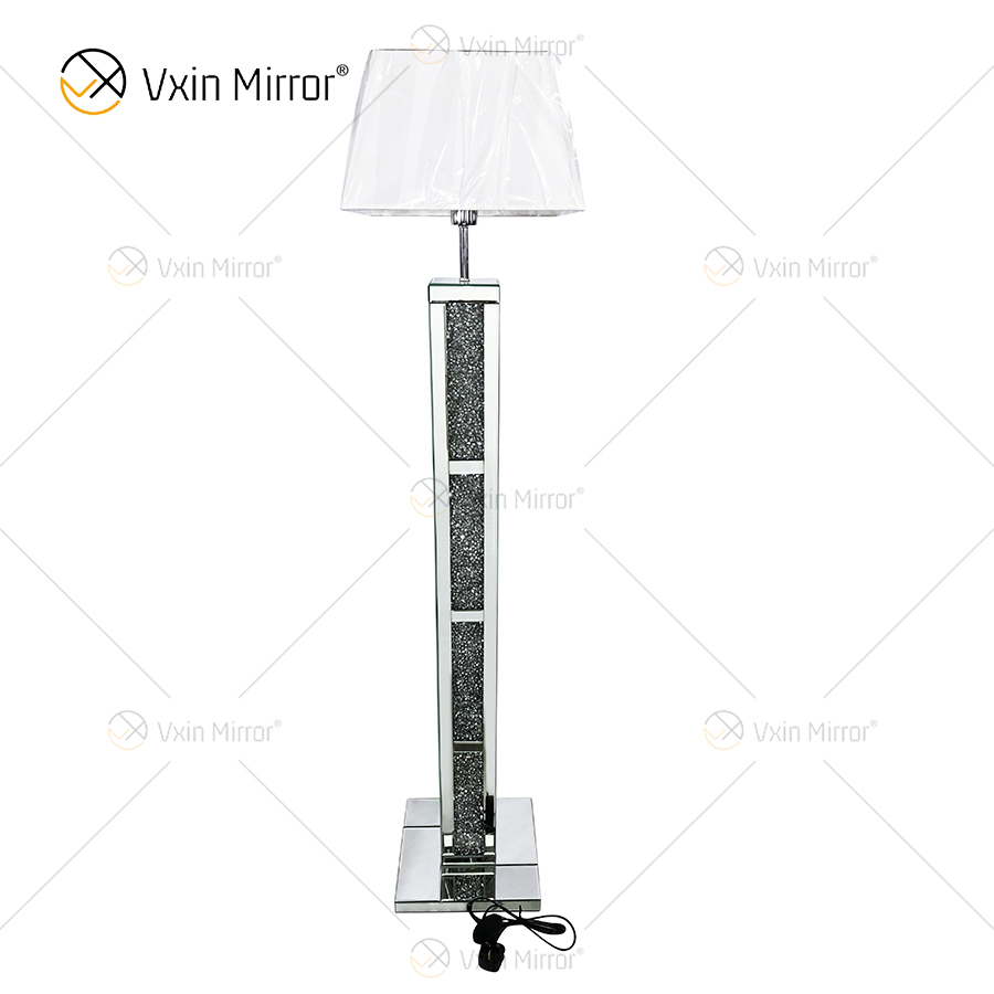 Conjunto de móveis de quarto espelhado de venda imperdível guarda-roupa de cama espelhada diamante preto esmagado com mesa de cabeceira