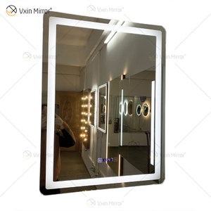 WXDL-111 LED 3 cores Luz Touch Screen Desembaçando 5mm Display Tempo Temperatura Espelho Proteção Ambiental