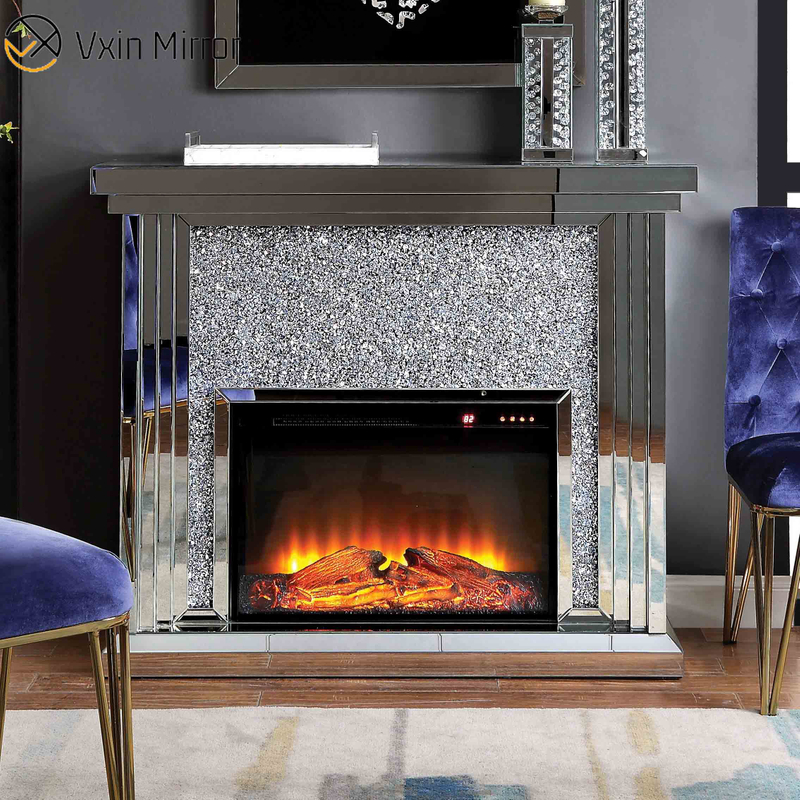 Decoração para casa WXWF-1104 Lareira moderna com diamante esmagado