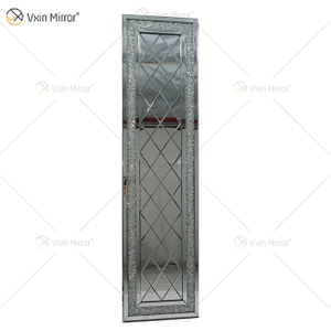 Retângulo veneziano diamante cristal espelhado parede arte decoração de casa corredor para sala de estar sofás WXM-502