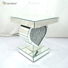 Mesa de cabeceira com decoração de coração WXF-508-1 Prata Esmaltada Diamante Espelhado Mesa de cabeceira Móveis para casa