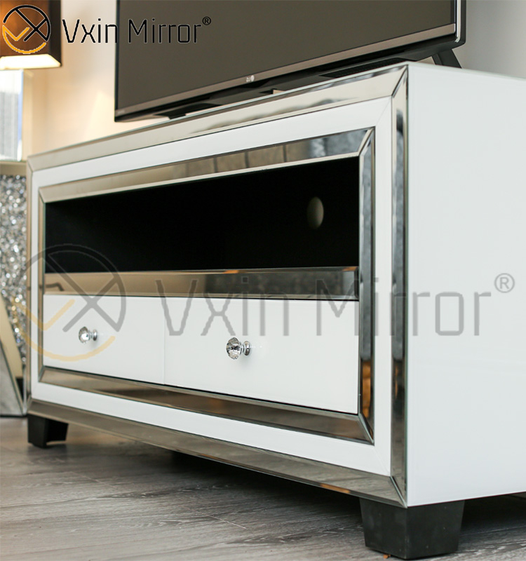 Vxin Espelho WXWF-790 Móveis Moderno Branco Prata Vidro Armário TV Suportes