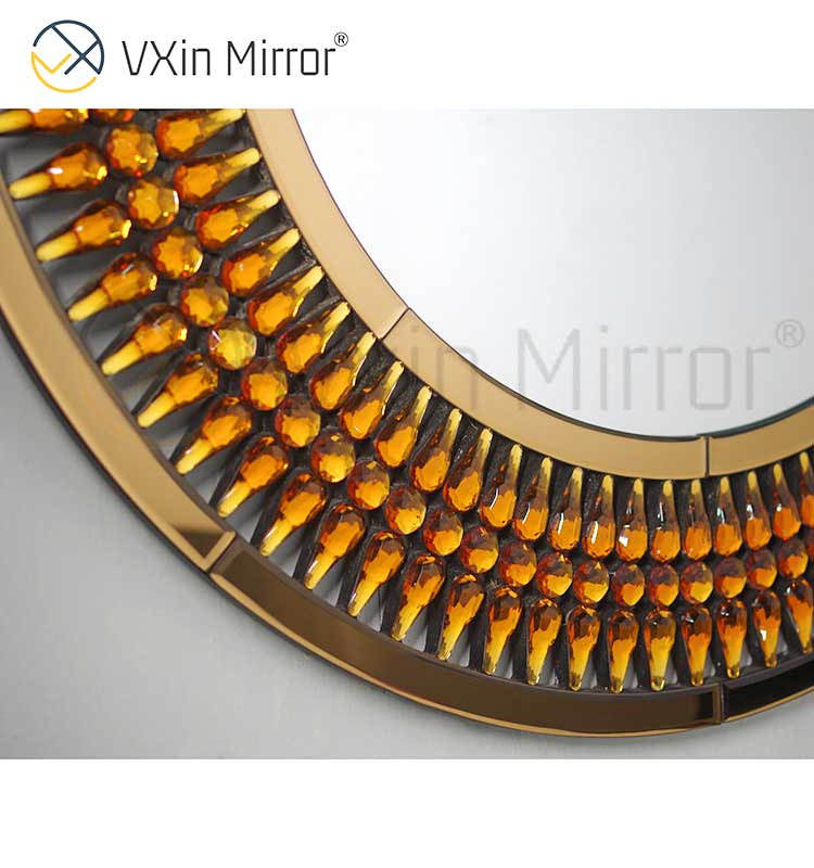 Fornecimento de fábrica Vxin luxo cristal cristal marrom mesa console com espelho