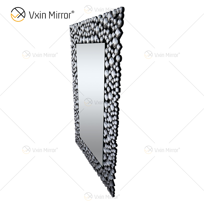 Alta qualidade prata marrom 2 cores decoração de parede WXM-1051 prata grande espelho de parede de cristal