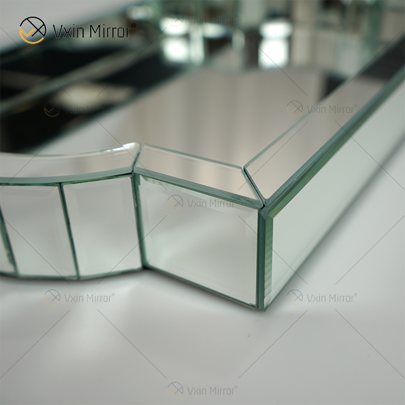 Decoração Elegante WXMT-007 Moderna Vidro Prata Espelhado Bandeja Retângulo