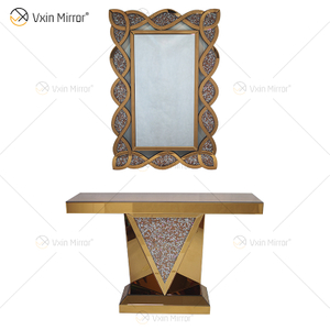 Mesa de console espelhada de diamante Vxin decoração moderna para casa de luxo