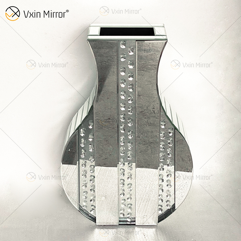 WXMV Home Hotel Decoração Interior Prata Esmagado Diamante Espelhado Vaso de Espelho Grande Seguidor