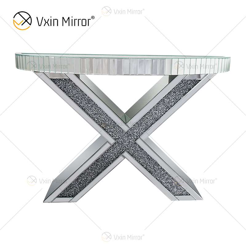 Atacado Móveis para Casa Mesa Console Com Espelho Moderno Cristal Esmagado Diamante Mesas Console