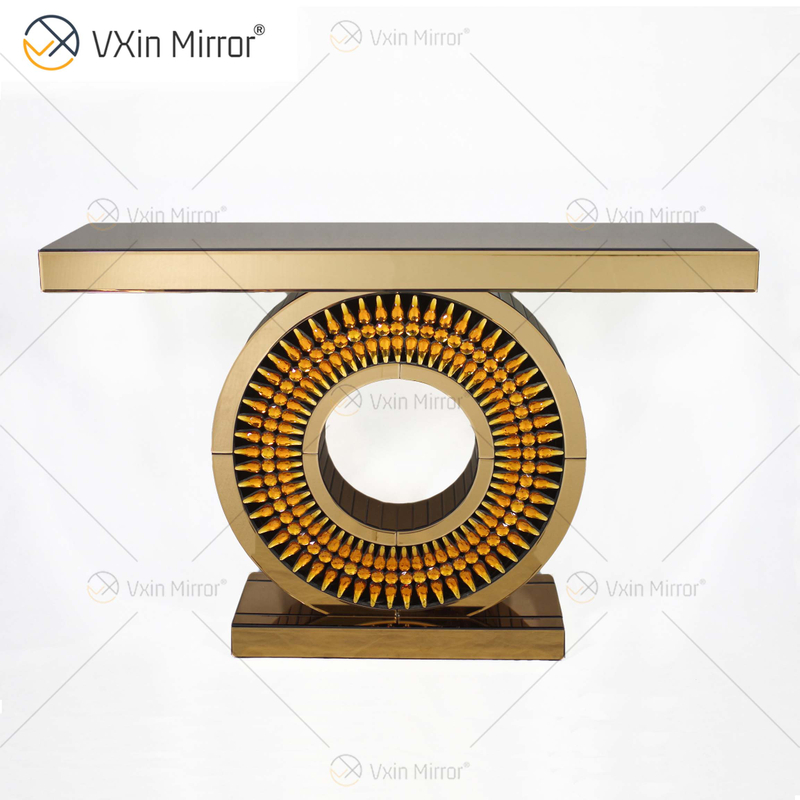 Venda imperdível 1.000 peças WXF-039 Marrom Dourado Luxo Mesa Console com Espelho Espelho Mesa Console